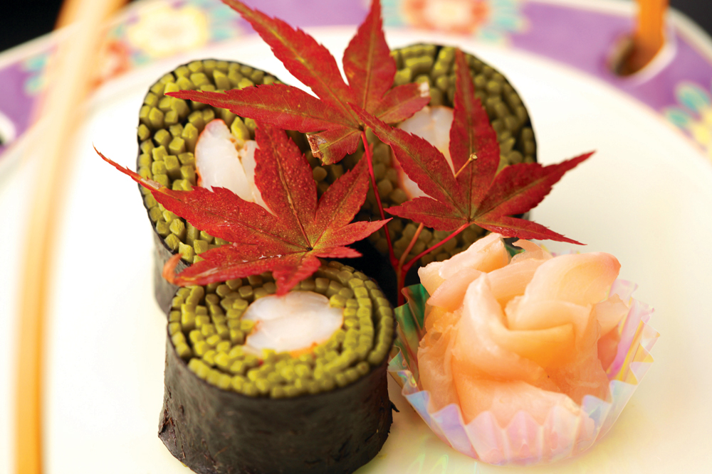 The fine menu at Chikurintei includes sushi 